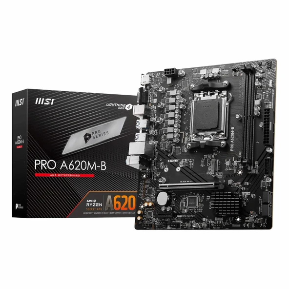 MSI Pro A620M-B DDR5 (6800MHz)OC M.2 VGA/HDMI PCIe 4.0 AM5 mATX Anakart ürün görseli 1