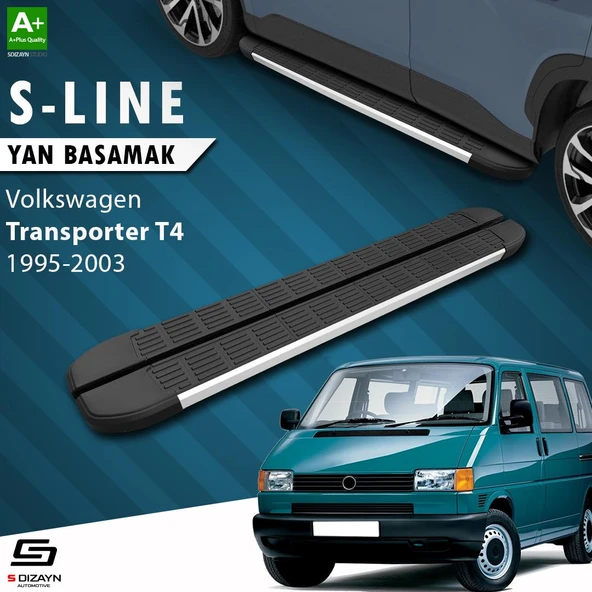 S-Dizayn VW Transporter T4 Uzun Şase S-Line Aluminyum Yan Basamak 253 Cm 1995-2003 A+ Kalite ürün görseli