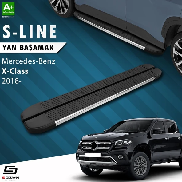 S-Dizayn Mercedes X-Class S-Line Krom Yan Basamak 203 Cm 2018-2020 A+ Kalite ürün görseli