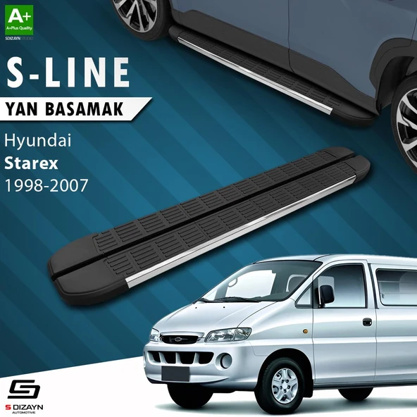 S-Dizayn Hyundai H-1 Starex Uzun Şase S-Line Krom Yan Basamak 213 Cm 1998-2007 A+ Kalite ürün görseli