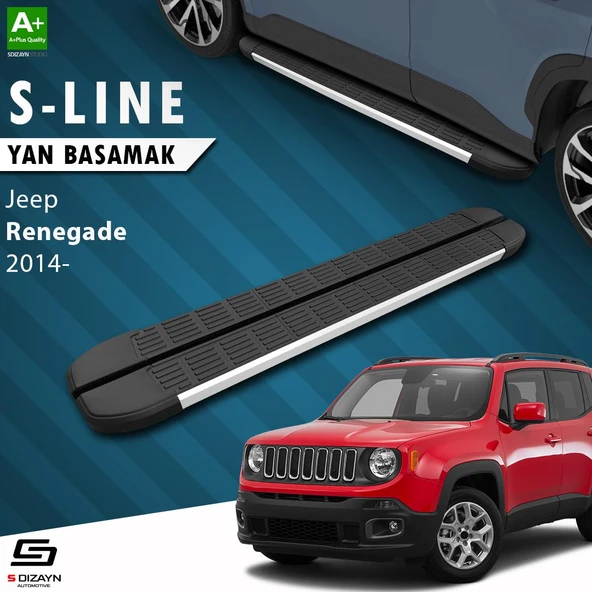 S-Dizayn Jeep Renegade S-Line Aluminyum Yan Basamak 173 Cm 2014 Üzeri A+ Kalite ürün görseli