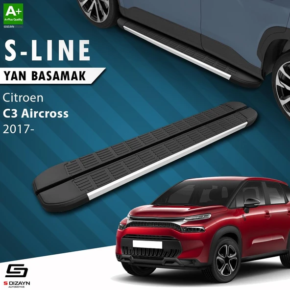 S-Dizayn Citroen C3 Aircross S-Line Aluminyum Yan Basamak 183 Cm 2017-2024 A+ Kalite ürün görseli