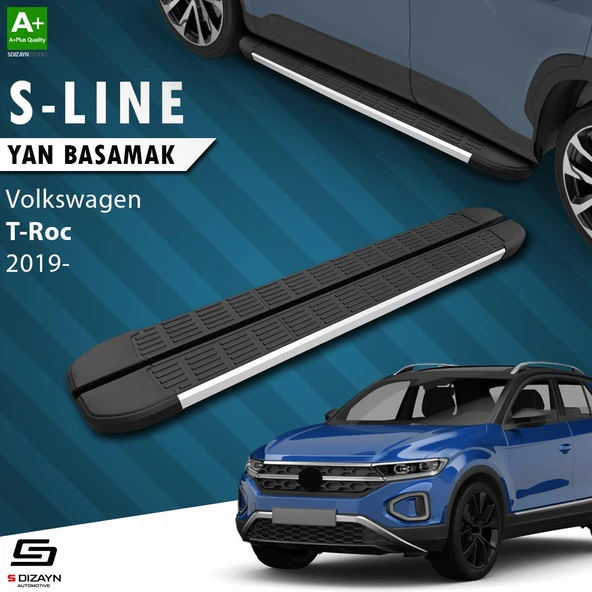 S-Dizayn VW T-Roc S-Line Aluminyum Yan Basamak 173 Cm 2019 Üzeri A+ Kalite ürün görseli