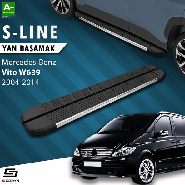 S-Dizayn Mercedes Vito W639 Kısa Şase S-Line Krom Yan Basamak 233 Cm 2004-2014 A+ Kalite ürün görseli