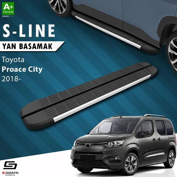 S-Dizayn Toyota Proace City Kısa Şase S-Line Aluminyum Yan Basamak 203 Cm 2018 Üzeri A+ Kalite ürün görseli