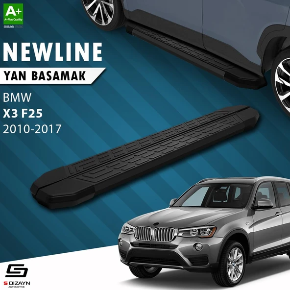 S-Dizayn Bmw X3 F25 NewLine Siyah Yan Basamak 193 Cm 2010-2017 A+ Kalite ürün görseli