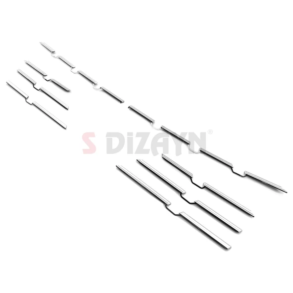 S-Dizayn Renault Megane 4 Krom Ön Tampon Çıtası 8 Prç. 2020 Üzeri - Resim 4