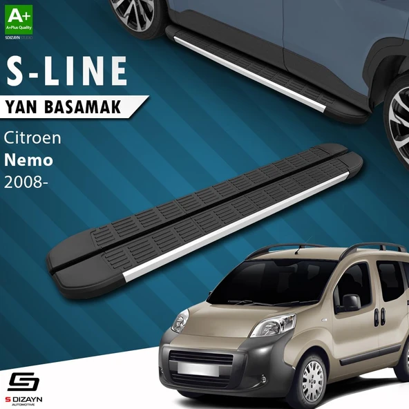 S-Dizayn Citroen Nemo S-Line Aluminyum Yan Basamak 173 Cm 2008-2017 A+ Kalite ürün görseli