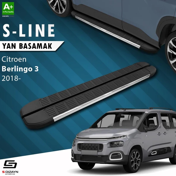 S-Dizayn Citroen Berlingo 3 Uzun Şase S-Line Krom Yan Basamak 213 Cm 2018 Üzeri A+ Kalite ürün görseli