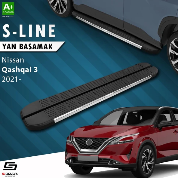 S-Dizayn Nissan Qashqai 3 S-Line Krom Yan Basamak 173 Cm 2021 Üzeri A+ Kalite ürün görseli