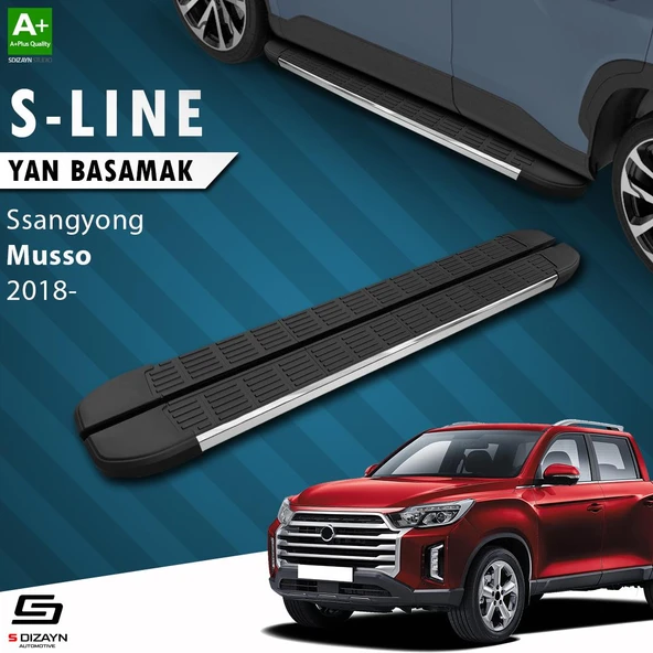 S-Dizayn Ssangyong Musso S-Line Krom Yan Basamak 203 Cm 2018 Üzeri A+ Kalite ürün görseli