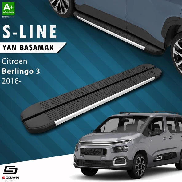 S-Dizayn Citroen Berlingo 3 Uzun Şase S-Line Aluminyum Yan Basamak 213 Cm 2018 Üzeri A+ Kalite ürün görseli