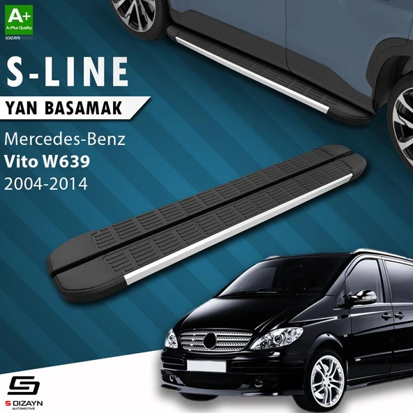 S-Dizayn Mercedes Vito W639 Kısa Şase S-Line Aluminyum Yan Basamak 233 Cm 2004-2014 A+ Kalite ürün görseli