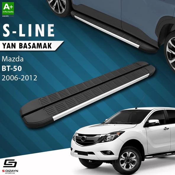 S-Dizayn Mazda BT-50 Pick-Up S-Line Aluminyum Yan Basamak 193 Cm 2006-2012 A+ Kalite ürün görseli