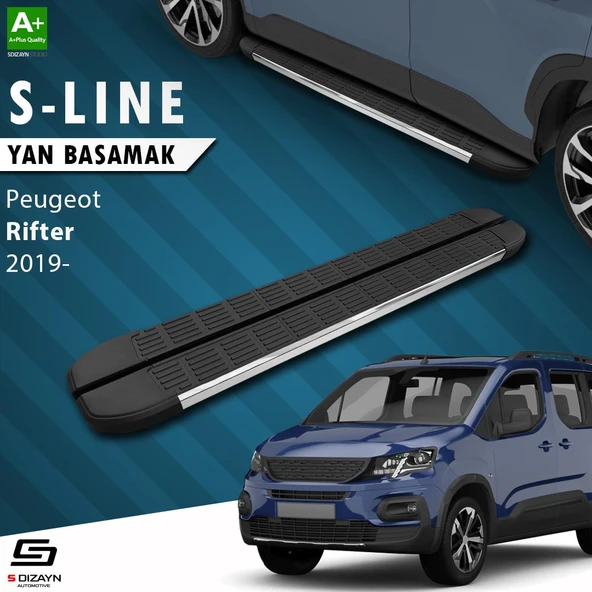 S-Dizayn Peugeot Rifter S-Line Krom Yan Basamak 203 Cm 2019 Üzeri A+ Kalite ürün görseli