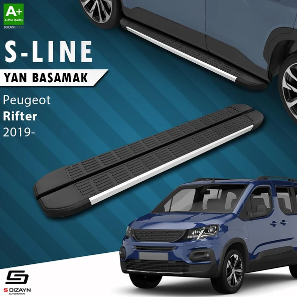 S-Dizayn Peugeot Rifter Uzun Şase S-Line Aluminyum Yan Basamak 213 Cm 2019 Üzeri A+ Kalite ürün görseli
