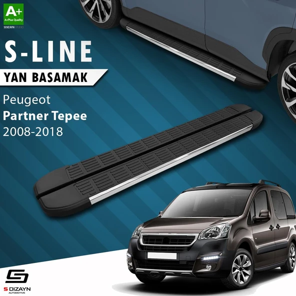 S-Dizayn Peugeot Partner 2 Tepee S-Line Krom Yan Basamak 193 Cm 2008-2018 A+ Kalite ürün görseli