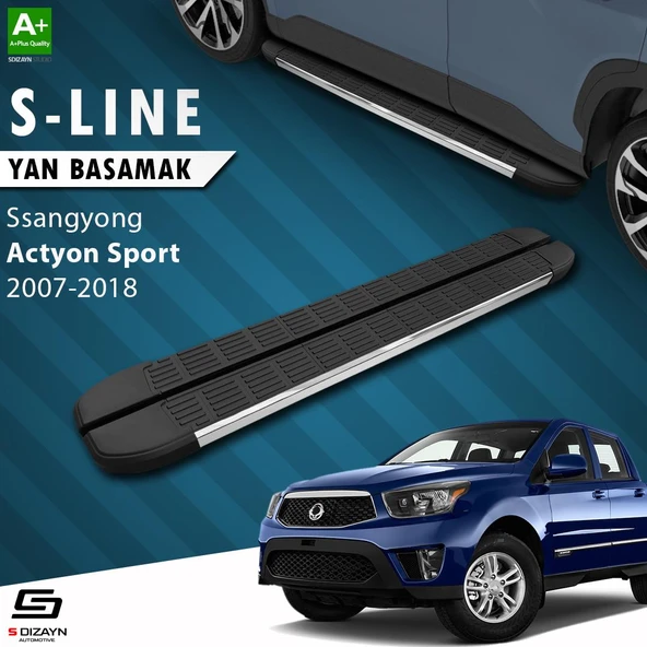 S-Dizayn Ssangyong Actyon Sports S-Line Krom Yan Basamak 203 Cm 2007-2018 A+ Kalite ürün görseli