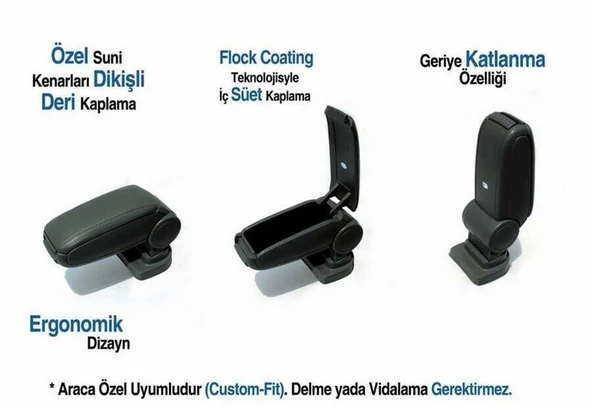 OMSA Fiat 500L Siyah Kol Dayama - Kolçak 2013-2017 Arası - Resim 3