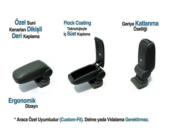 OMSA Citroen Nemo Siyah Kol Dayama - Kolçak 2008-2016 Arası - Resim 3