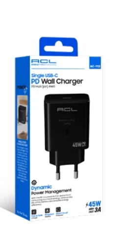 ACL AC-112 45W, 3A Süper Hızlı USB-C PD Şarj Aleti Seyahat Şarj - Resim 2