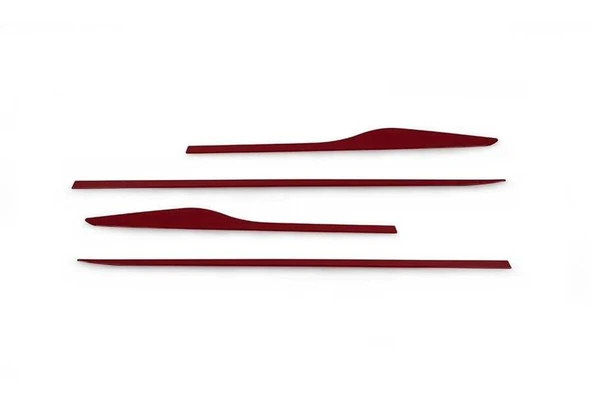 OMSA Renault Clio 4 HB/SW Kırmızı Krom Yan Kapı Çıtası 4 Parça 2012-2018 Arası - Resim 3