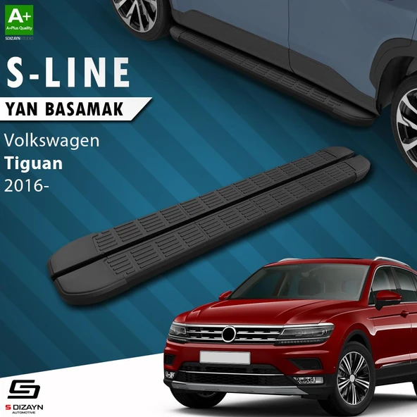 S-Dizayn VW Tiguan 2 S-Line Siyah Yan Basamak 173 Cm 2016-2024 A+ Kalite ürün görseli