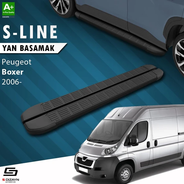 S-Dizayn Peugeot Boxer 3 Kısa Şase S-Line Siyah Yan Basamak 203 Cm 2006 Üzeri A+ Kalite ürün görseli