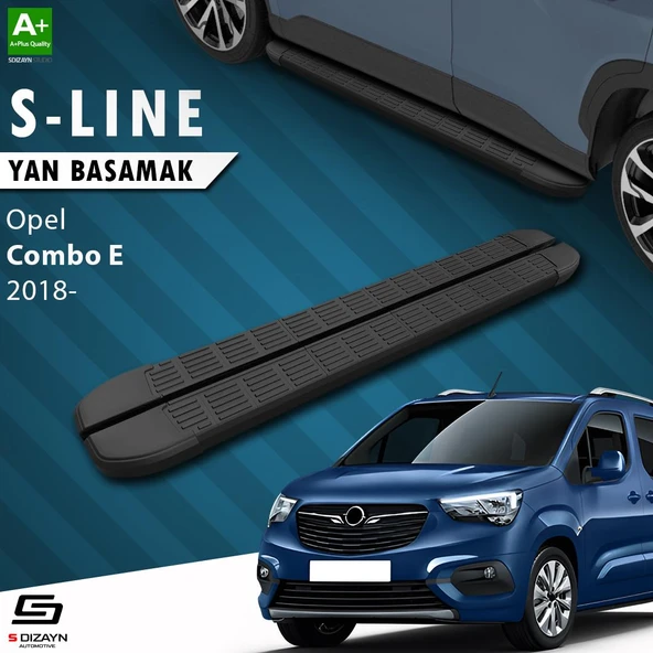 S-Dizayn Opel Combo E S-Line Siyah Yan Basamak 203 Cm 2018-2023 A+ Kalite ürün görseli