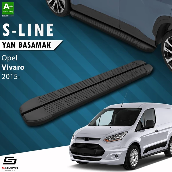 S-Dizayn Opel Vivaro B Kısa Şase S-Line Siyah Yan Basamak 223 Cm 2015-2018 A+ Kalite ürün görseli