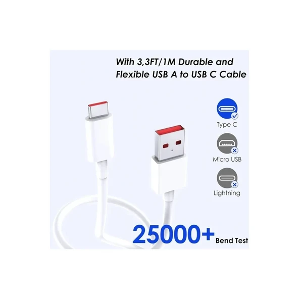 ACL AC-107 67Watt, 1xUSB-A 1metre USB-A to USB-C Kablolu Duvar Şarj Aleti Seyahat Şarj - Resim 2
