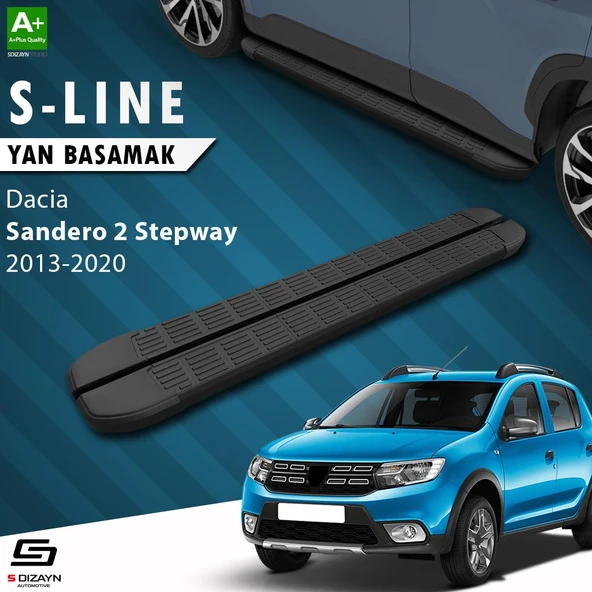 S-Dizayn Dacia Sandero 2 Stepway S-Line Siyah Yan Basamak 173 Cm 2013-2020 A+ Kalite ürün görseli