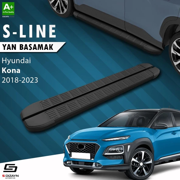 S-Dizayn Hyundai Kona S-Line Siyah Yan Basamak 173 Cm 2018-2023 A+ Kalite ürün görseli
