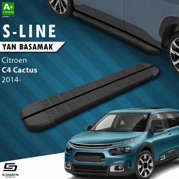 S-Dizayn Citroen C4 Cactus S-Line Siyah Yan Basamak 183 Cm 2014 Üzeri A+ Kalite ürün görseli