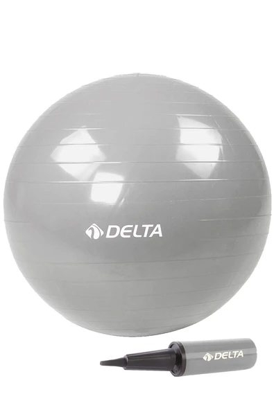 Delta 65 cm Silver Deluxe Pilates Topu Ve Çift Yönlü Pompa Seti-GÜMÜŞ ürün görseli