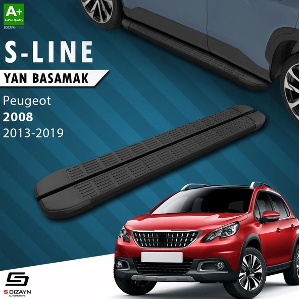 S-Dizayn Peugeot 2008 S-Line Siyah Yan Basamak 173 Cm 2013-2019 A+ Kalite ürün görseli