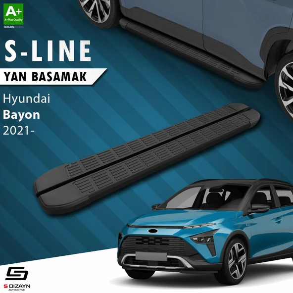 S-Dizayn Hyundai Bayon S-Line Siyah Yan Basamak 173 Cm 2021 Üzeri A+ Kalite ürün görseli