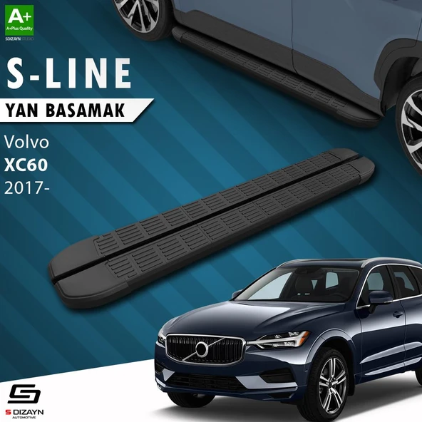 S-Dizayn Volvo Xc60 2 S-Line Siyah Yan Basamak 193 Cm 2017-2023 A+ Kalite ürün görseli