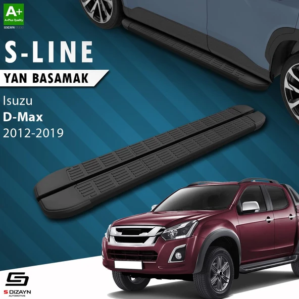 S-Dizayn Isuzu D-Max 2 S-Line Siyah Yan Basamak 203 Cm 2012-2019 A+ Kalite ürün görseli