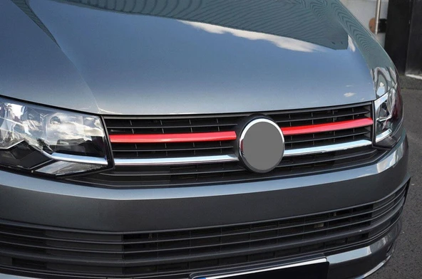 OMSA VW T6 Transporter Kırmızı Krom Ön Panjur Comfortline ve Highline 2 Parça 2015-2019 Arası ürün görseli