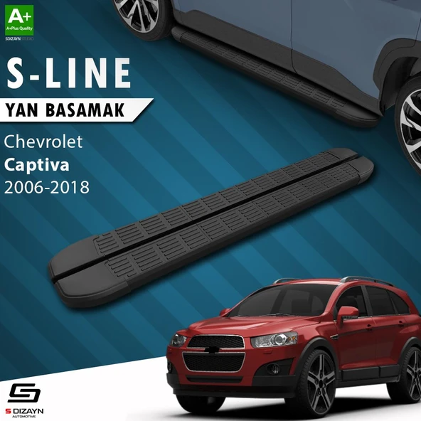 S-Dizayn Chevrolet Captiva S-Line Siyah Yan Basamak 183 Cm 2006-2018 A+ Kalite ürün görseli