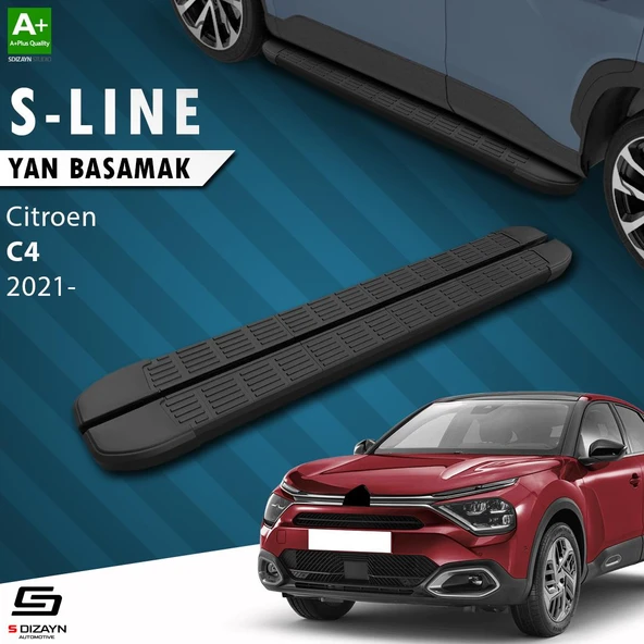 S-Dizayn Citroen C4 3 S-Line Siyah Yan Basamak 183 Cm 2021 Üzeri A+ Kalite ürün görseli