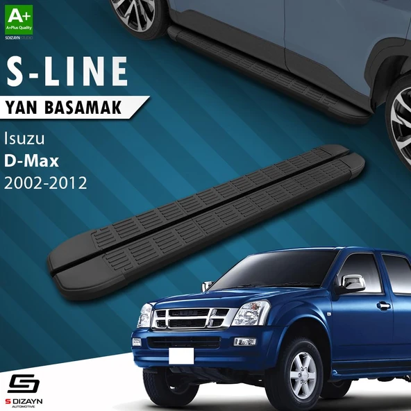 S-Dizayn Isuzu D-Max S-Line Siyah Yan Basamak 203 Cm 2002-2012 A+ Kalite ürün görseli