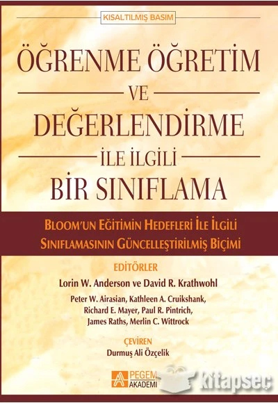 Öğrenme Öğretim ve Değerlendirme İle İlgili Bir Sınıflama Pegem Yayınları(İKİNCİ EL ürün görseli