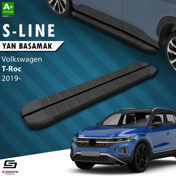 S-Dizayn VW T-Roc S-Line Siyah Yan Basamak 173 Cm 2019 Üzeri A+ Kalite ürün görseli