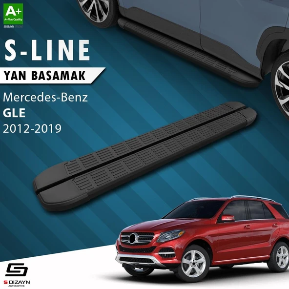 S-Dizayn Mercedes GLE W166 S-Line Siyah Yan Basamak 193 Cm 2012-2019 A+ Kalite ürün görseli