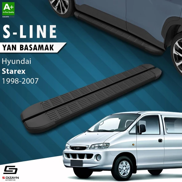 S-Dizayn Hyundai H-1 Starex S-Line Siyah Yan Basamak 193 Cm 1998-2007 A+ Kalite ürün görseli