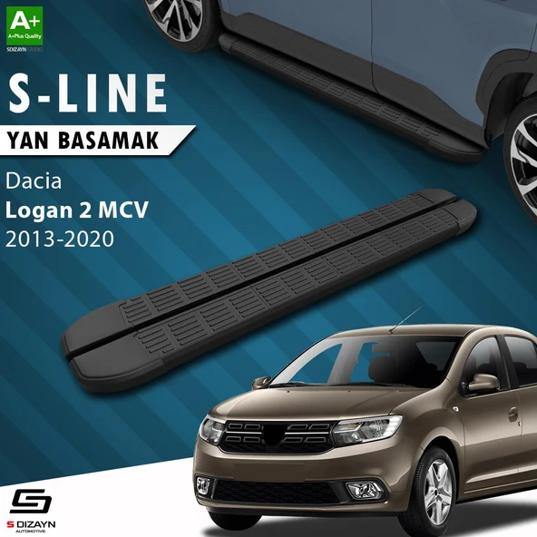 S-Dizayn Dacia Logan 2 MCV S-Line Siyah Yan Basamak 183 Cm 2013-2020 A+ Kalite ürün görseli