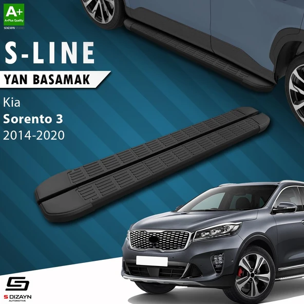 S-Dizayn Kia Sorento 3 S-Line Siyah Yan Basamak 183 Cm 2014-2020 A+ Kalite ürün görseli