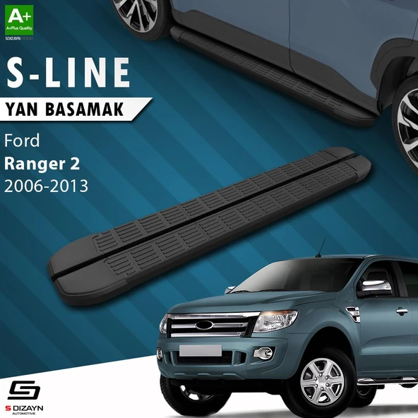 S-Dizayn Ford Ranger 2 S-Line Siyah Yan Basamak 193 Cm 2006-2013 A+ Kalite ürün görseli